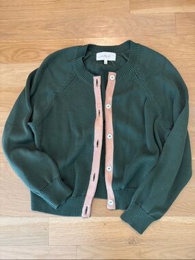 The Great Forest Green Button-Front Sweater Cradigan